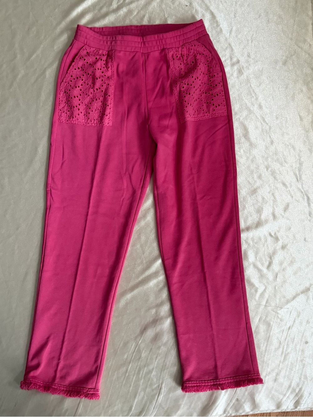 Susan Graver Weekend Regular Washed French Terry Crop Pants XS
